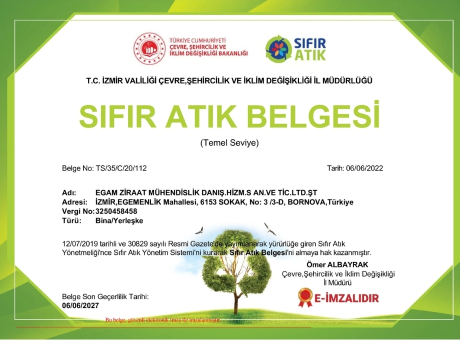 Sıfır Atık Belgesi