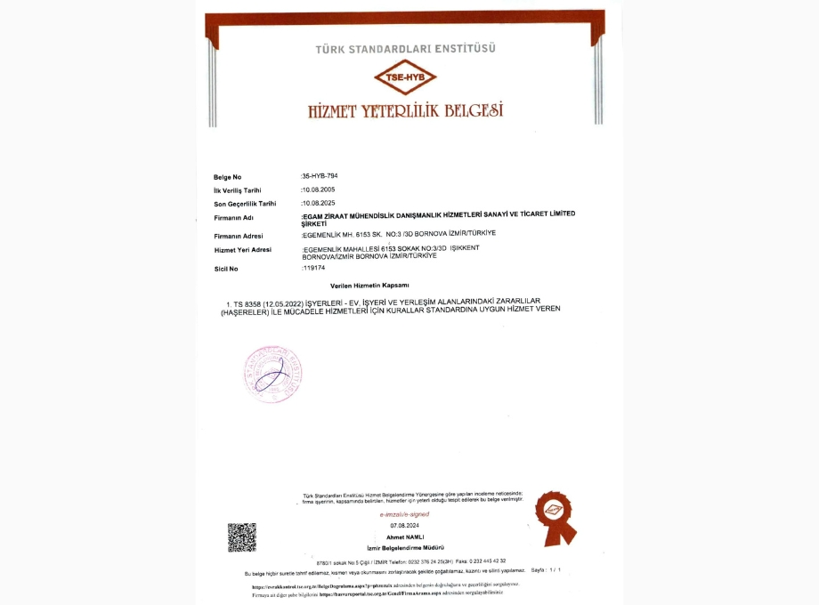 TSE Hizmet Yeterlilik Belgesi
